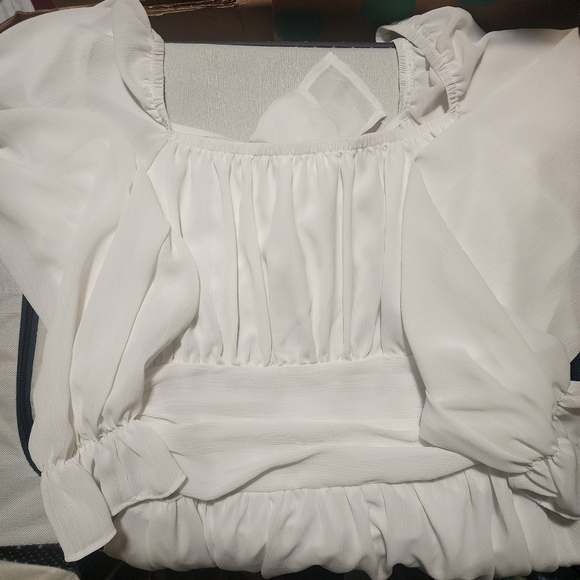 White Ruffle Dress - Picture 4 of 5